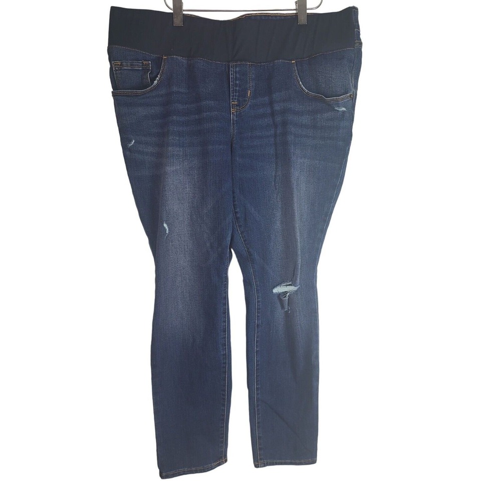 Old‎ Navy Maternity Jeans 16 Short Womens Plus Rockstar Low Panel Super Skinny